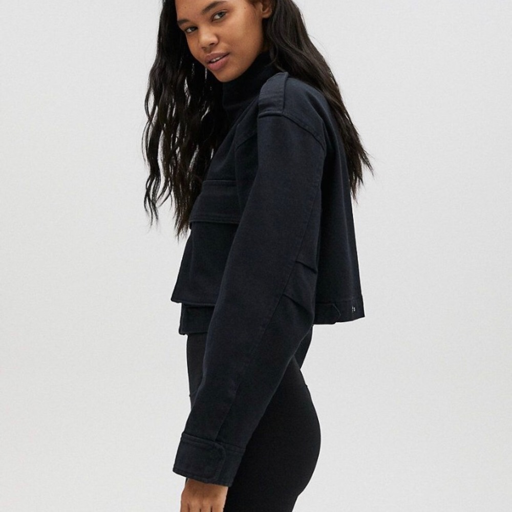 TNA Cropped Workwear Jacket Black